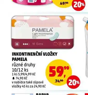 Penny Market Pamela inkontinenční vložky nabídka