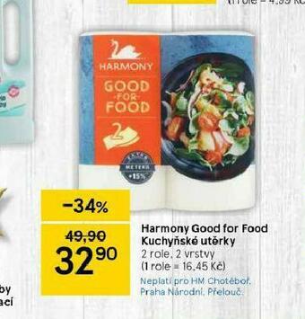 Tesco Harmony kuchyňské utěrky nabídka