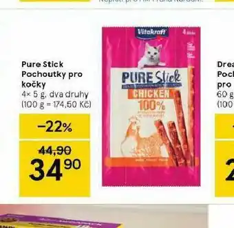 Tesco Pure stick pochouutky pro kočky nabídka
