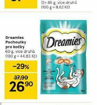 Tesco Dreamies pochoutky pro kočky nabídka