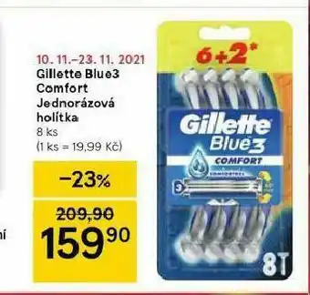 Tesco Gillette blue3 comfort jednorázová holítka nabídka
