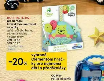 Tesco Clementoni interaktivní medvídek se zvuky nabídka