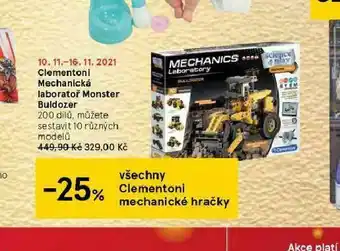Tesco Clementoni mechanická laboratoř monster buldozer nabídka