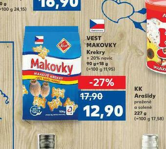 Kaufland Vest makovky krekry nabídka