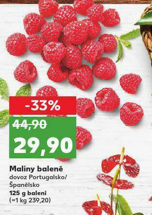 Kaufland Maliny balené nabídka