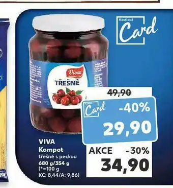 Kaufland Viva kompot třešně s pockou nabídka