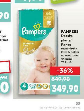 Kaufland Pampers dětské pleny nabídka