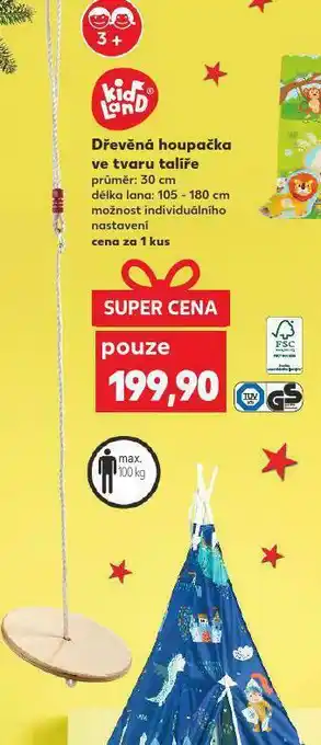 Kaufland Dřevěná houpačka ve tvaru talíře nabídka