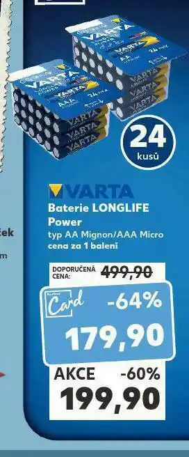 Kaufland Baterie varta longlife nabídka