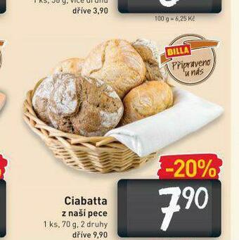 Billa Ciabatta nabídka