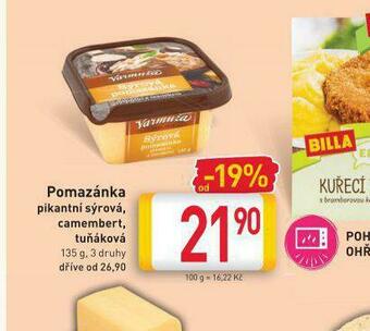 Billa Pomazánka pikantní sýrová nabídka