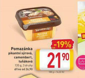 Billa Pomazánka tuňáková nabídka