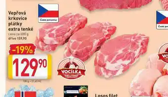 Billa Vepřová krkovice plátky extra tenké nabídka