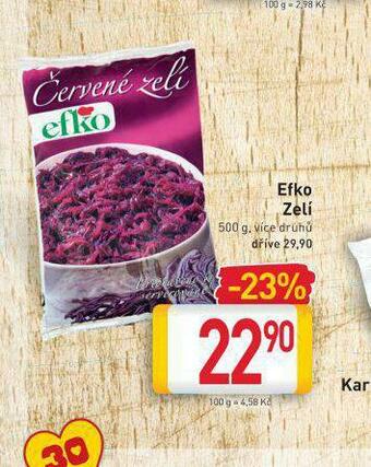 Billa Efko zelí nabídka