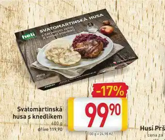 Billa Svatomartinská husa s knedlíkem nabídka