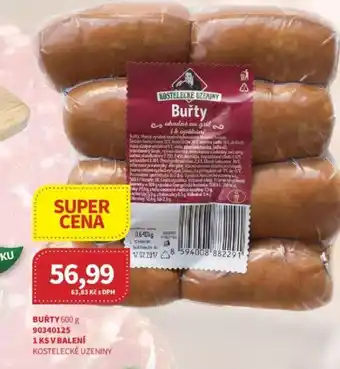 Kubík potraviny KOSTELECKE UZENINY Buřty nabídka