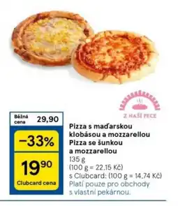 Tesco Pizza s maďarskou klobásou a mozzarellou nabídka