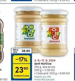 Tesco Senf hořčice nabídka