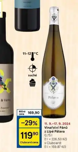 Tesco Vinařství pánů z lipé pálava nabídka