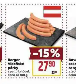 Billa Berger vídeňské párky nabídka