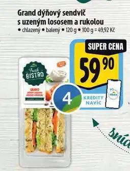 Albert Dýňový grand sendvič s uzeným lososem a rukolou nabídka