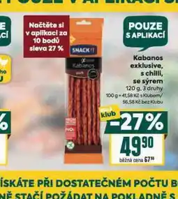 Billa Kabanos exclusive, s chilli, se sýrem nabídka