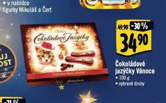 Čokoládové jazýčky vánoce