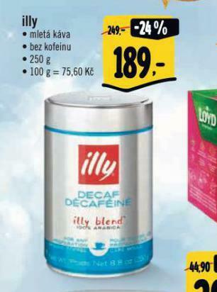 Albert Illy mletá káva bez kofeinu nabídka