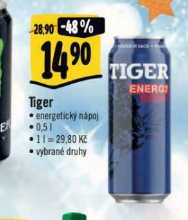 Albert Tiger energy drink nabídka