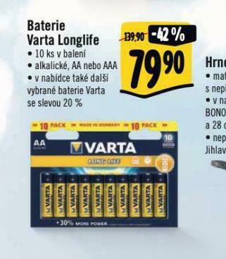 Albert Baterie varta longlife nabídka