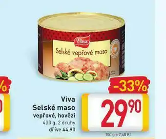 Billa Viva selské maso nabídka