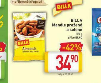 Billa Billa mandle pražené a solené nabídka