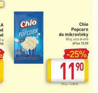 Billa Chio pop corn nabídka