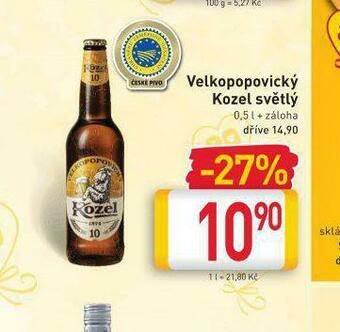 Billa Pivo velkopopovický kozel 10 nabídka