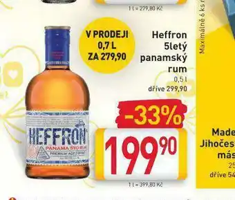 Billa Heffron 5letý panamský rum nabídka