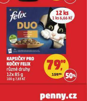 Penny Market Felix kapsičky pro kočky nabídka