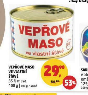 Penny Market Vepřové maso ve vlastní šťávě nabídka