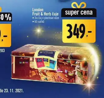 Jip London fruit &amp; herb čaje nabídka