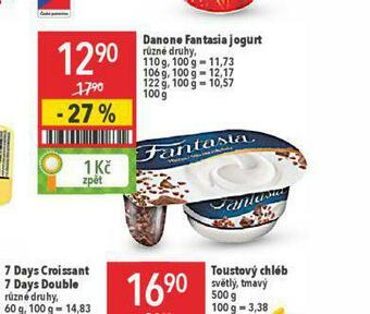 Globus Danone fantasia jogurt nabídka