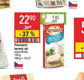 Globus Président tavený sýr nabídka