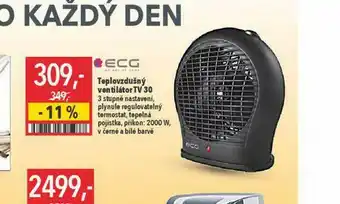 Teplovzdušný ventilátor ecg