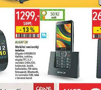 Globus Mobilní seniorský telefon aligator nabídka