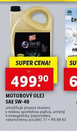 Lidl Motorový olej sae 5w-40 nabídka