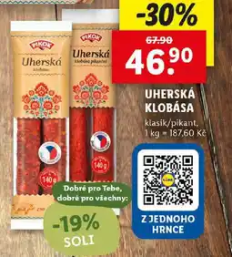 Lidl PIKOK Uherská klobása nabídka
