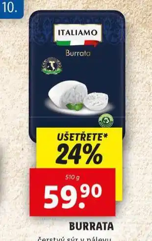 Lidl Burrata nabídka