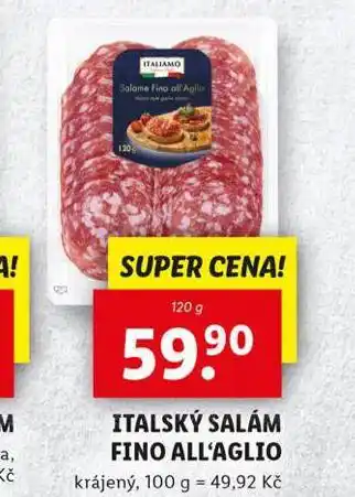 Lidl Italský salám fino all´aglio nabídka