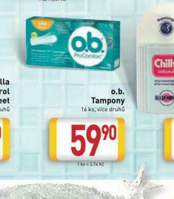 Billa O.b. tampony nabídka