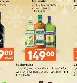 Terno Becherovka nefiltrovaná nabídka