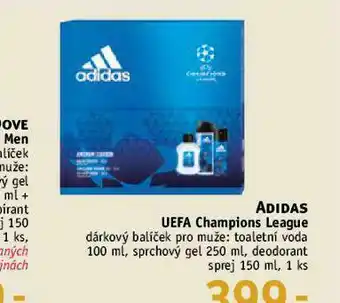 Rossmann Adidas uefa champions league dárkový balíček pro muže nabídka