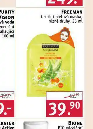 Rossmann Freeman textilní pleťová maska nabídka